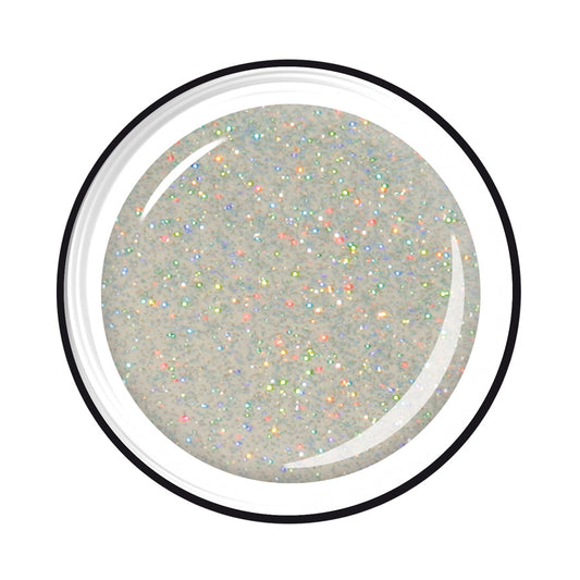 LCN Colour Gel Glitter, 15 Hologram Coated Silver, 5ml