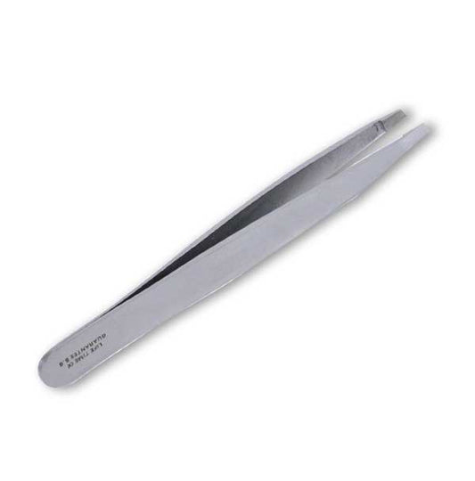 Tweezers, Slanted Eyebrow, Stainless Steel, 4"